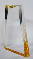 Acrylic award with gold accents from CanMark